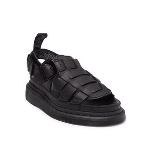 8092 Mono Leather Fisherman Sandal In Black Sz 9